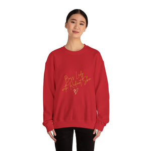 Boss Lady Butterfly Unisex Heavy Blend™ Crewneck Sweatshirt - Inspirational Gift for Women