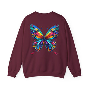 Boss Lady Butterfly Unisex Heavy Blend™ Crewneck Sweatshirt - Inspirational Gift for Women