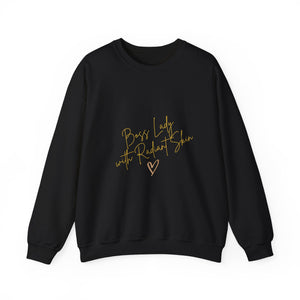 Boss Lady Butterfly Unisex Heavy Blend™ Crewneck Sweatshirt - Inspirational Gift for Women