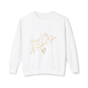 Boss Lady Unisex Lightweight Crewneck Sweatshirt - Radiant Skin Collection