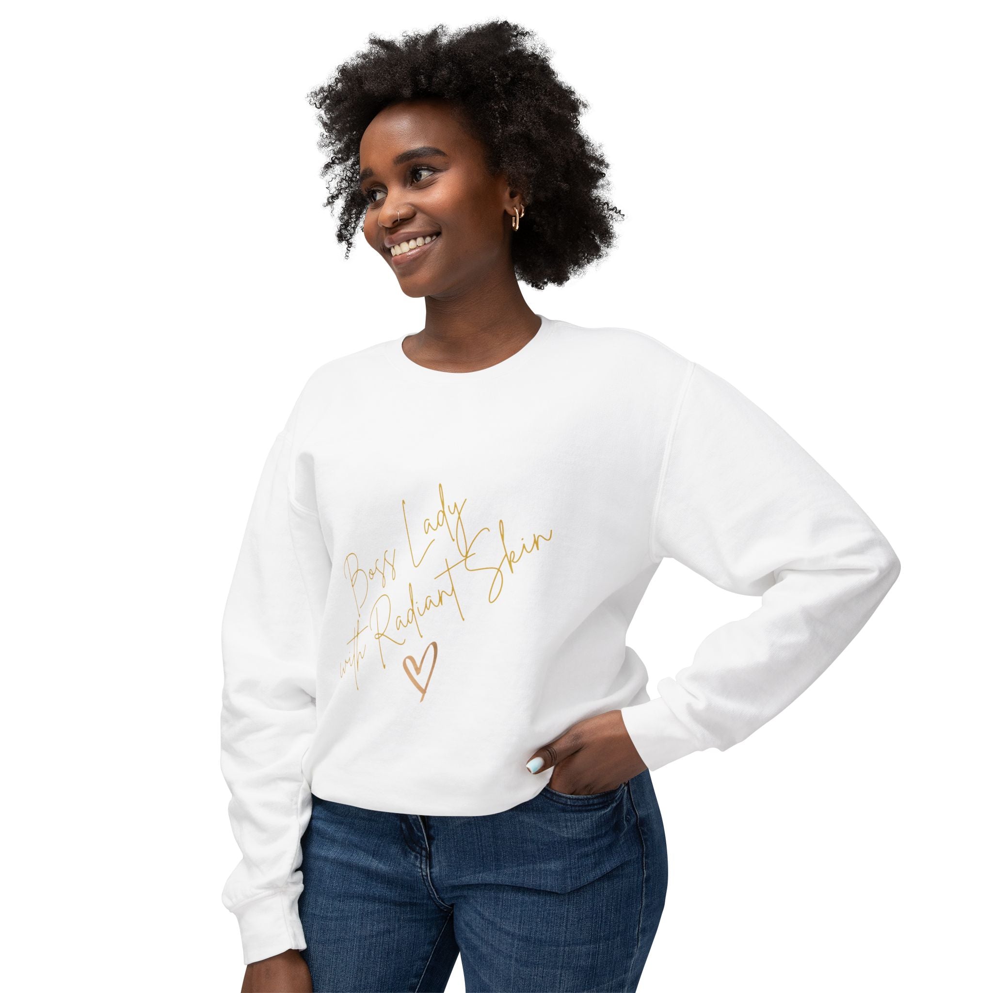 Boss Lady Unisex Lightweight Crewneck Sweatshirt - Radiant Skin Collection