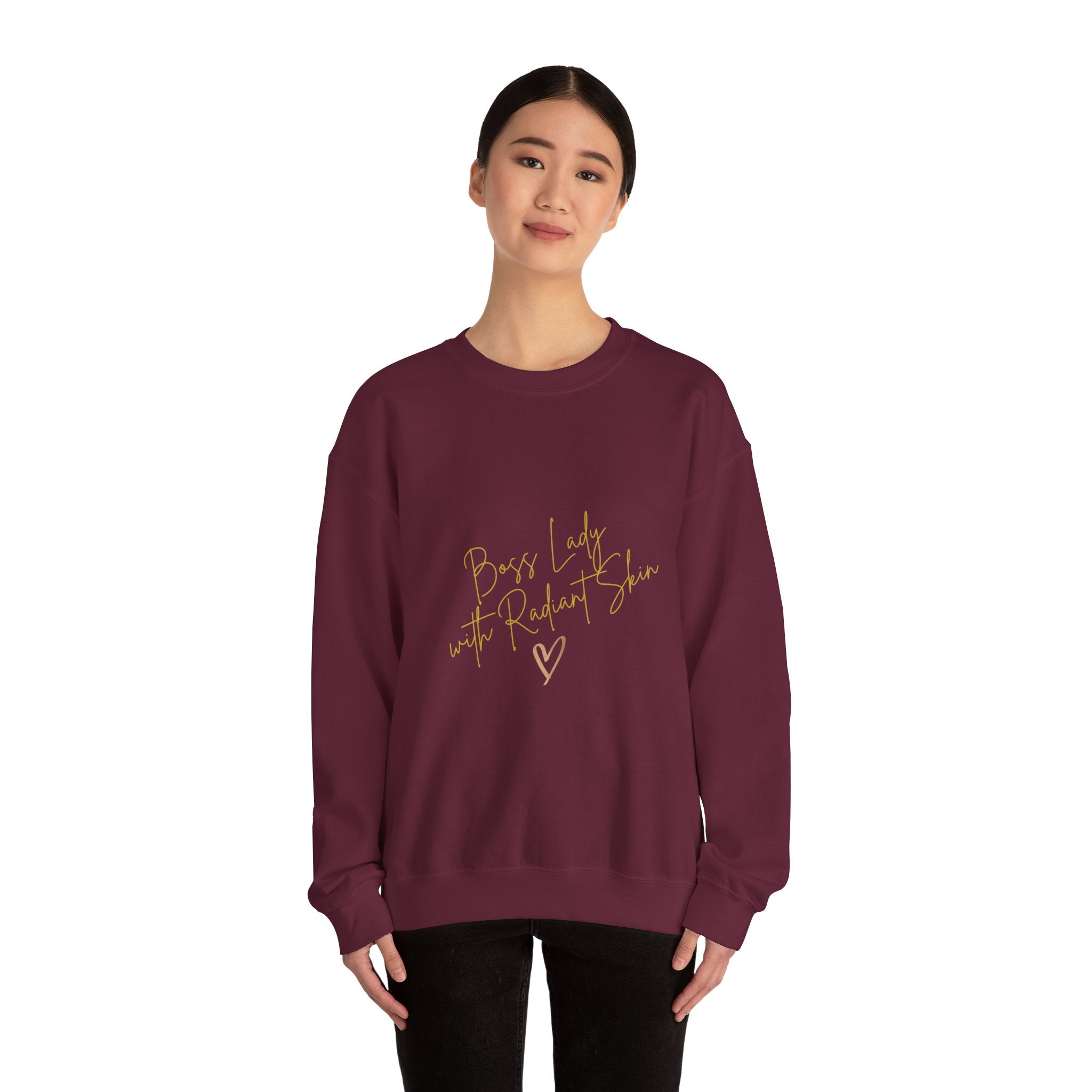 Boss Lady Butterfly Unisex Heavy Blend™ Crewneck Sweatshirt - Inspirational Gift for Women